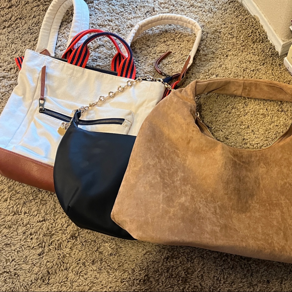 Stylish Tan, Black, Canvas backpack/Women's Bags Lot Target